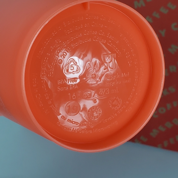 Starbucks 'Festive Cup' Orange Grande 16oz Hot Cup - Picture 6 of 6